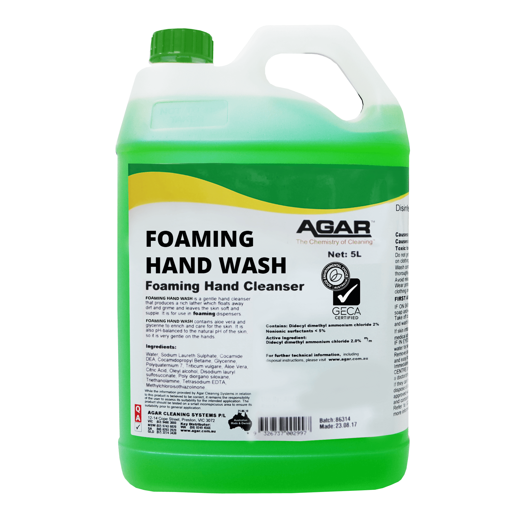 Agar FOAMING HAND WASH Eastern Cleaning Supplies
