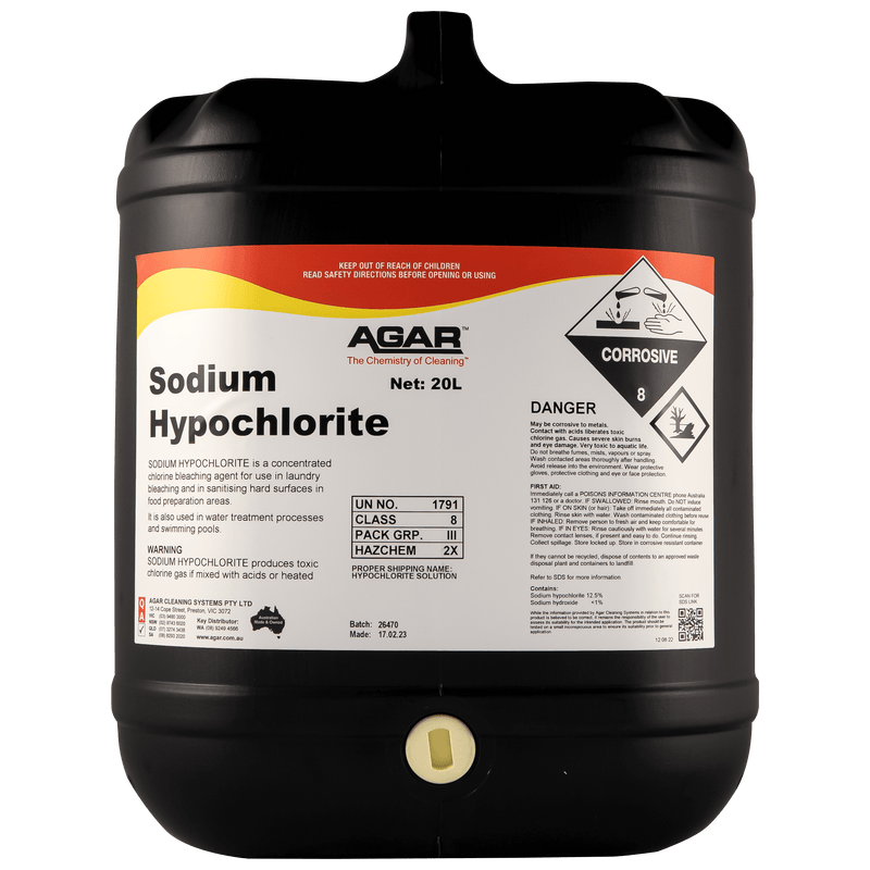 Agar SODIUM HYPOCHLORITE