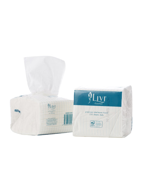 LIVI ESSENTIALS INTERLEAVED TOILET TISSUE 2PLY 250S