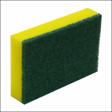 NAB Scourer Sponge 10 per pack. Green and Yellow. 15cm x 10cm