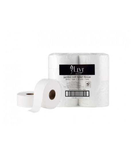 LIVI BASICS JUMBO ROLL TOILET 2PLY 300M